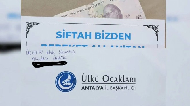 Ülkü Ocakları'ndan esnafa ‘5 TL'lik zarf!