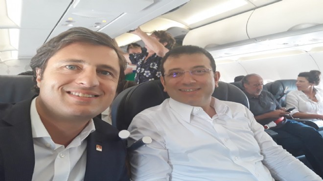 Yücel den İmamoğlu ile uçakta İzmir mesajı!
