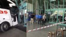 Terminalde faciadan dönüldü: Otobüs yolcu bekleme alanına çarptı