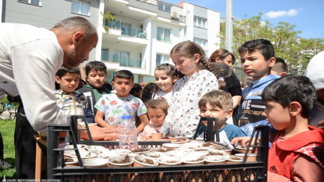  Sakin mahalle de çocuklar toprakla buluştu