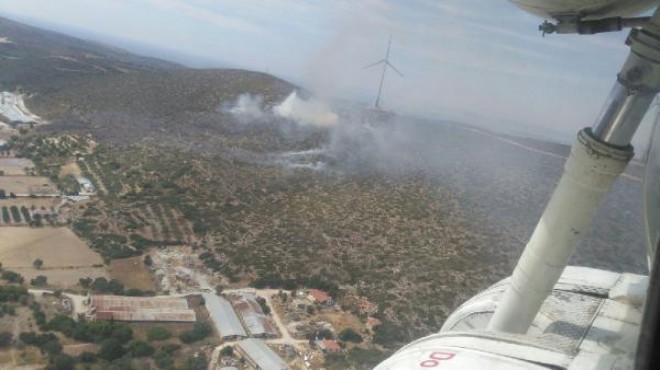 Alaçatı'da makilik alanda yangın