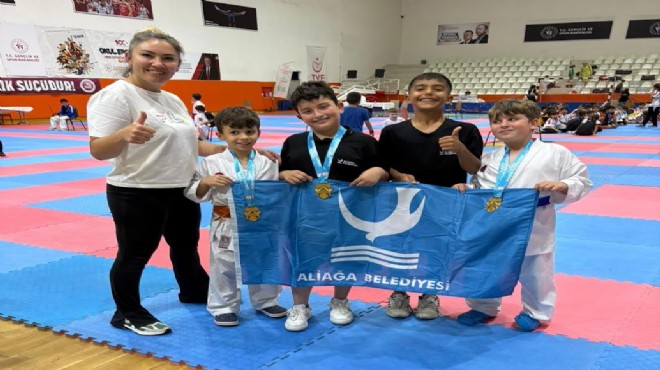 Aliağalı karatecilerden 12 madalyalık başarı
