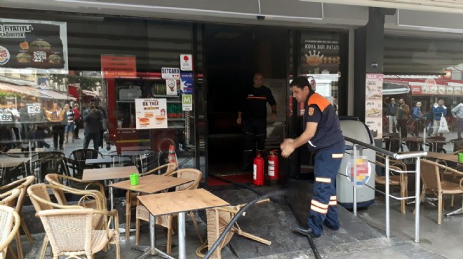 Alsancak taki restoranda korkutan yangın!