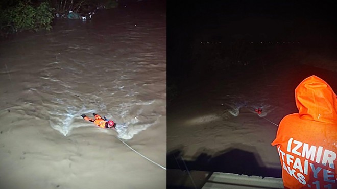 Araç dereye uçtu, itfaiye seferber oldu!