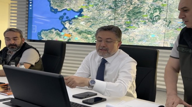 Bakan Yumaklı İzmir deki yangını takip ediyor
