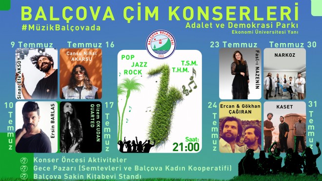 Balçova'da 1 ayda 8 ücretsiz konser