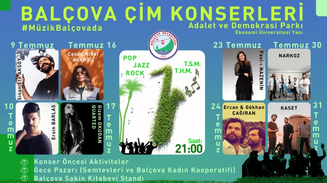 Balçova da 1 ayda 8 ücretsiz konser