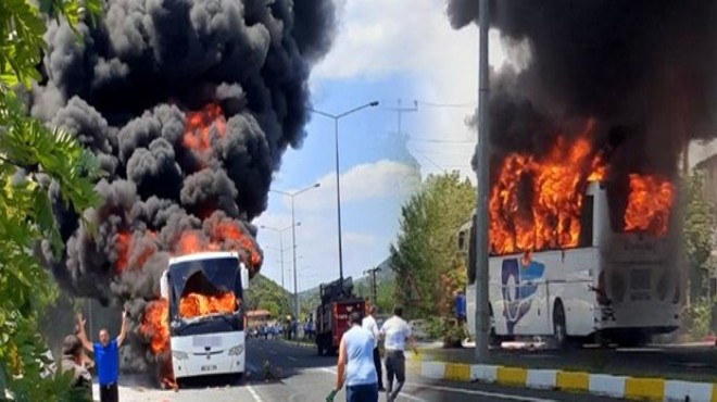 Balıkesir de yolcu otobüsünde yangın: 5 ölü