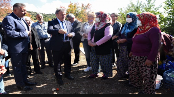 Başkan İduğ, tarlada çalışan kadınları ziyaret etti