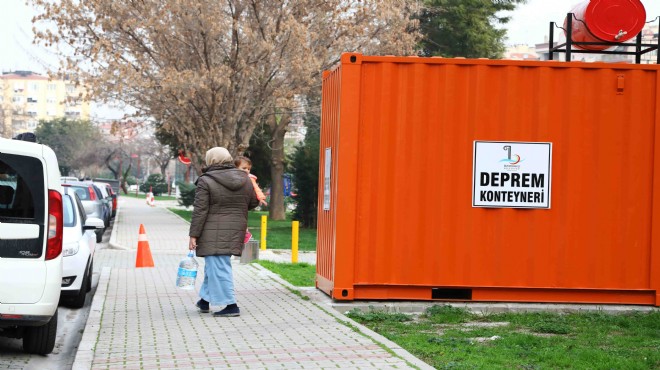 Bayraklı da deprem konteyneri sayısı 7 ye çıktı