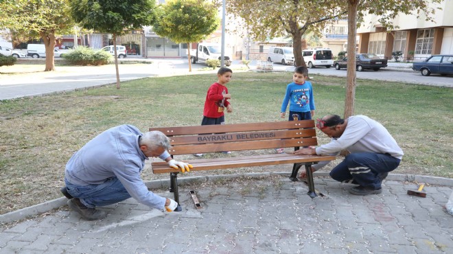 Bayraklı nın parkları yenilendi