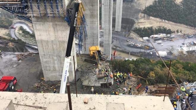 Viyadükte facia: Beton blok işçilerin üzerine düştü