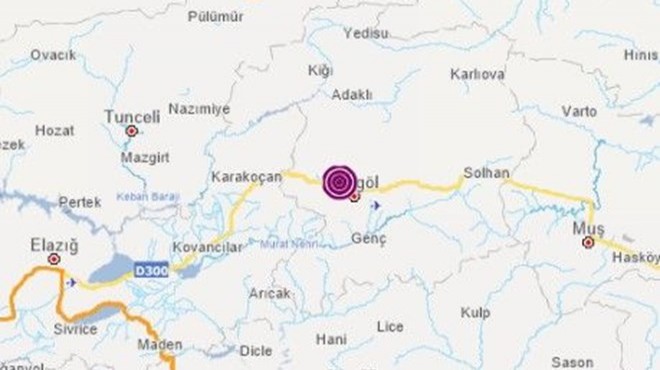 Bingöl'de 4,1 büyüklüğünde deprem