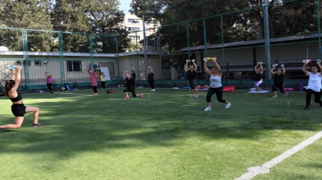 Bornova da açık havada spor keyfi