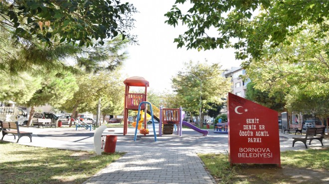 Bornova da şehidin adını yaşatan park da yenilendi