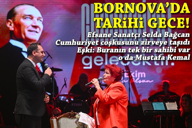 Bornova’da tarihi gece: Selda Bağcan Cumhuriyet coşkusunu zirveye taşıdı