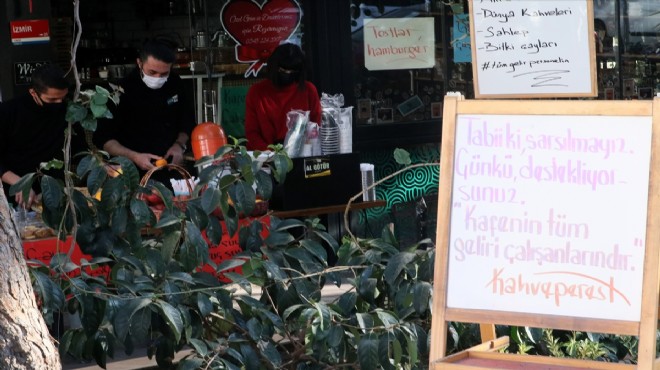 Bu kafenin geliri pandemi süresince çalışanların olacak