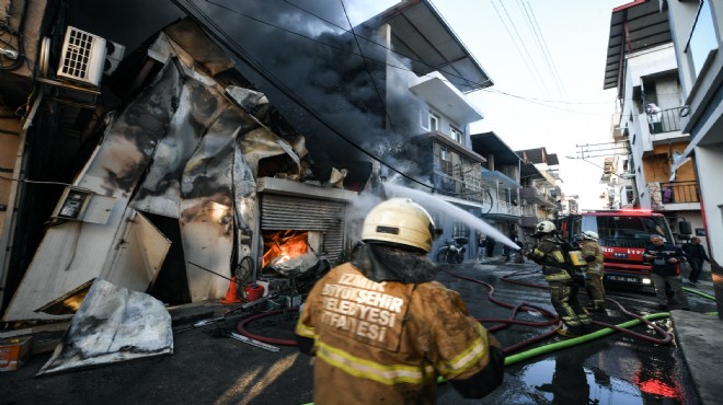 Buca daki iş yerinde yangın paniği!