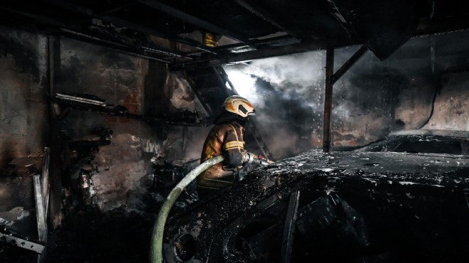 Buca daki korkutan yangına hızlı müdahale!