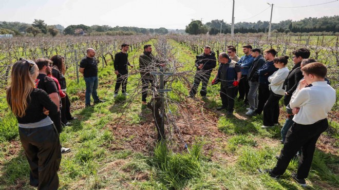 Buca nın üzüm bağı açık hava okuluna dönüştü