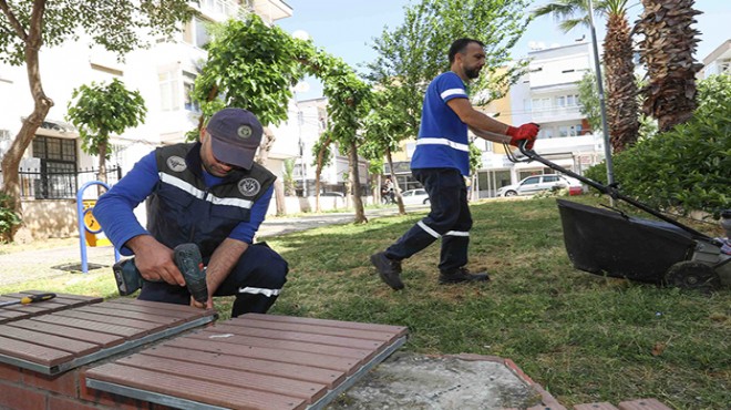 Buca'nın parklarında yaza hazırlık