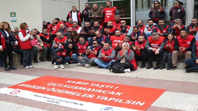 Büyükşehir de işçilerden oturma eylemi ve  ödeme takvimi  çağrısı!