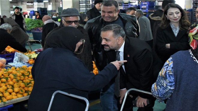 CHP İzmir'in yeni başkanı Aslanoğlu bu kez Kemalpaşa'da sahaya indi
