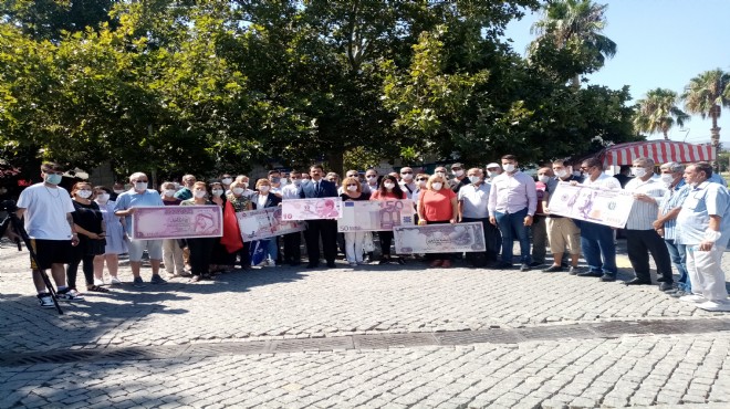 CHP Konak tan  kur  protestosu: Ekonomi otobüsü uçurumda!