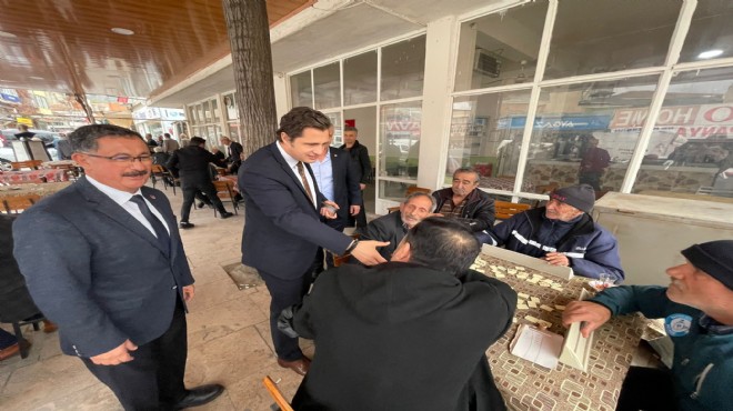 CHP'de Yücel'den Tire çıkarması: Rozet töreni, esnafla zirve, başkana ziyaret