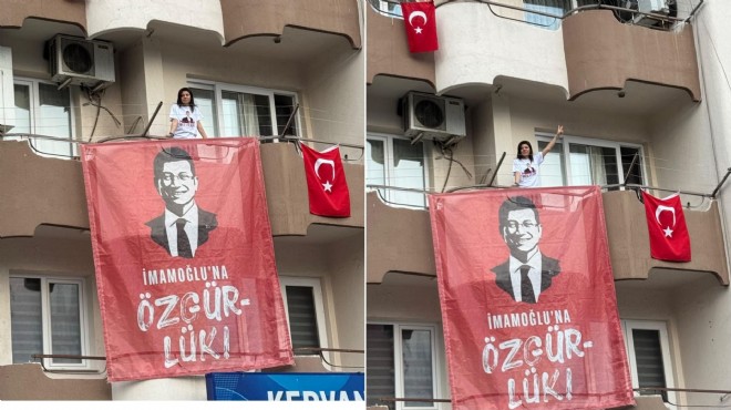 CHP li başkandan evinin balkonuna İmamoğlu pankartı