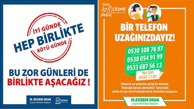 Çeşme Belediyesi'nden psikolojik destek hizmeti