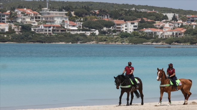 Çeşme Sahili nde atlı denetim!