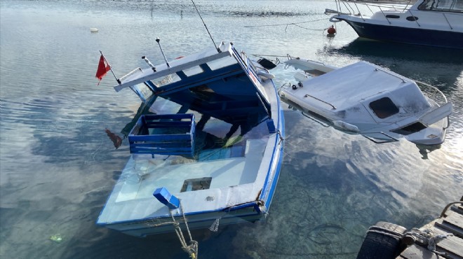 Çeşme'de fırtına kabusu: 3 tekne battı