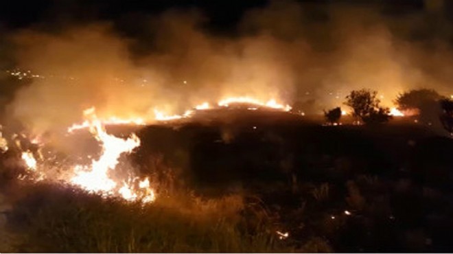 Çeşme'de korkutan yangın