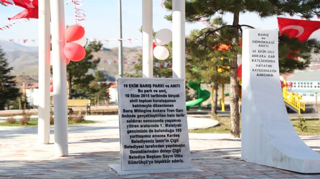 Çiğli Belediyesi'nden Malatya'ya 'Barış Güvercinleri' Parkı