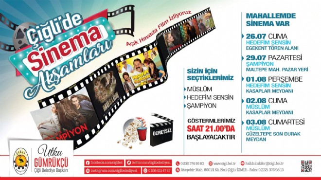 Çiğli'de mahallelerde yaz sinema şöleni