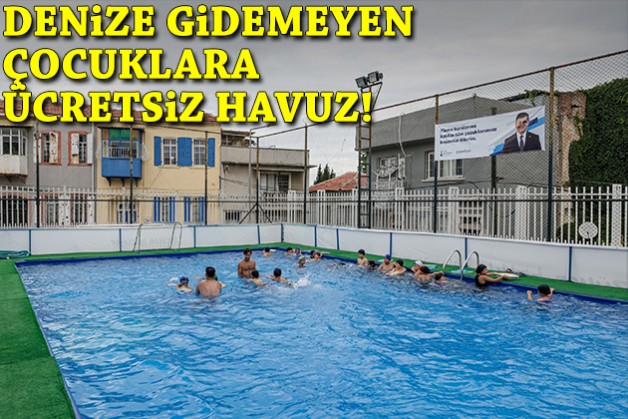 Denize gidemeyen çocuklara ücretsiz portatif havuz