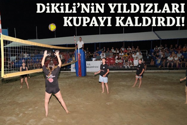 Dikili'nin yıldızları kupayı kaldırdı