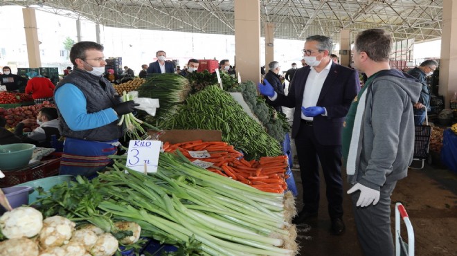 Gaziemir’in pazarlarında virüs seferberliği