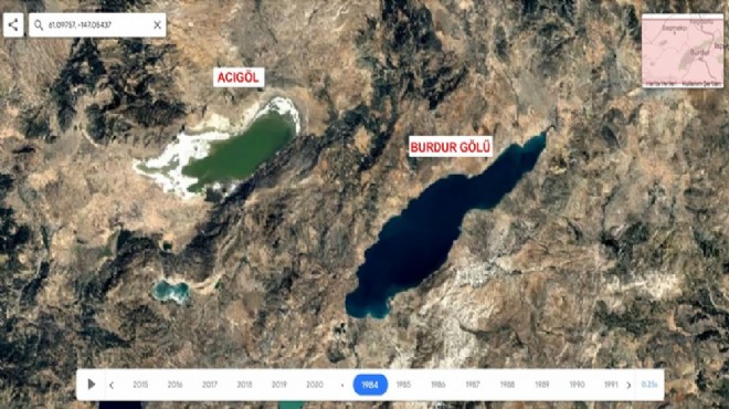 Gölleri vuran kuraklık uydu fotoğraflarıyla belgelendi
