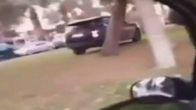 Günün trafik magandası: Çimlerin üzerinden gitti!