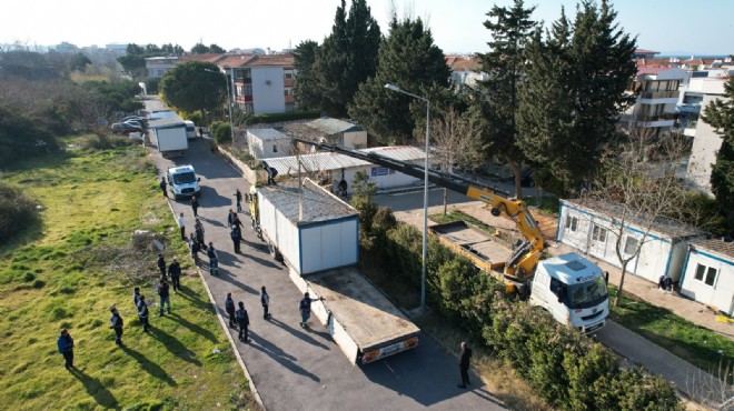 Güzelbahçe'den deprem bölgesine konteyner desteği