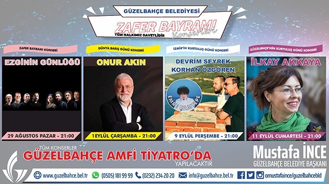 Güzelbahçe’de Zafer Bayramı konserleri