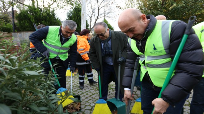 Güzelbahçe'de çiçek gibi temizlik kampanyası