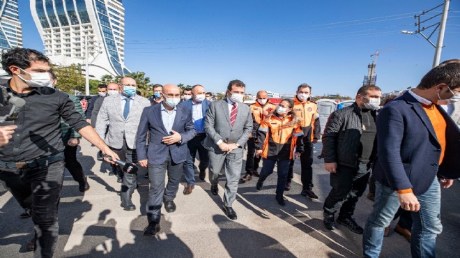 İmamoğlu dan İzmir e  geçmiş olsun  ziyareti... Soyer den  teşekkür  ve  dayanışma  mesajı