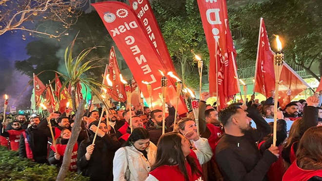 İşçilerin eyleminin ikinci gününde meşaleli yürüyüş!