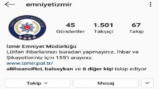 İzmir Emniyeti sosyal medyada