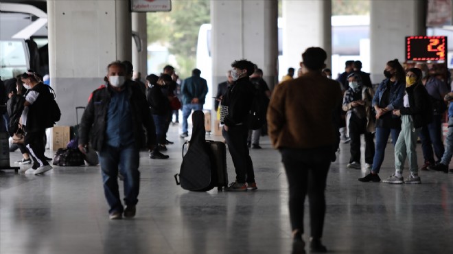 İzmir Otogarı'nda 'tam kapanma' yoğunluğu!