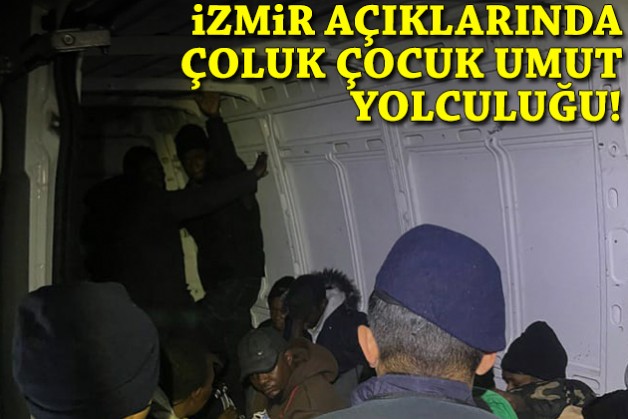 İzmir açıklarında çoluk çocuk umut yolculuğu!