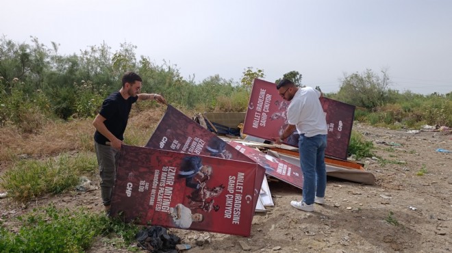 İzmir de CHP nin 19 Mayıs mitingi afişleri toplatıldı!